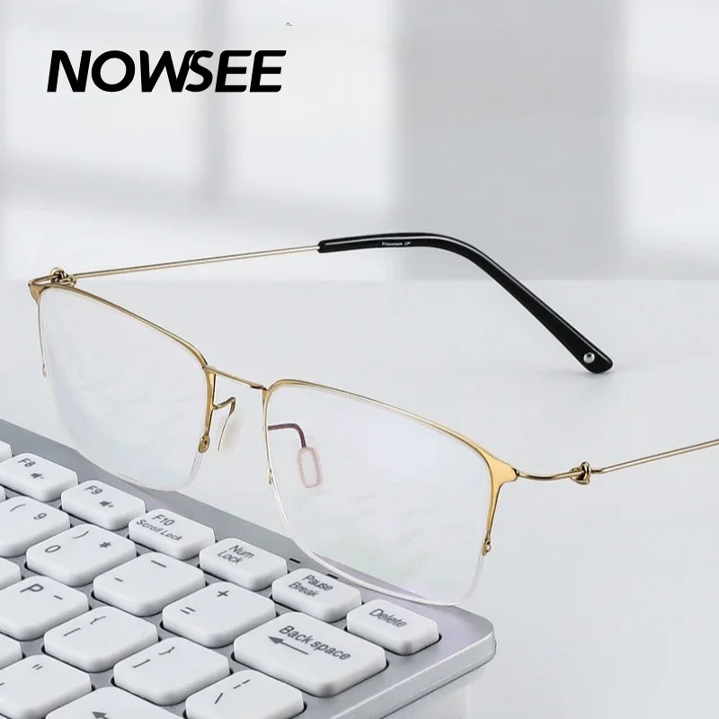 Men Business Half-frame Glasses Titanium Square Eyeglasses Minimalist Design Prescription Eyewear Ultra Light Spectacle
Men Business Half-frame Glasses Titanium Square Eyeglasses Minimalist Design Prescription Eyewear Ultra Light Spectacle