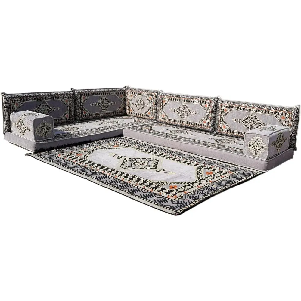 L-Shaped Sectional Sofa Cushions, Custom Seating Set, 4-Inch Thick Cushions, Gray Sofa with Rug
L-Shaped Sectional Sofa Cushions, Custom Seating Set, 4-Inch Thick Cushions, Gray Sofa with Rug