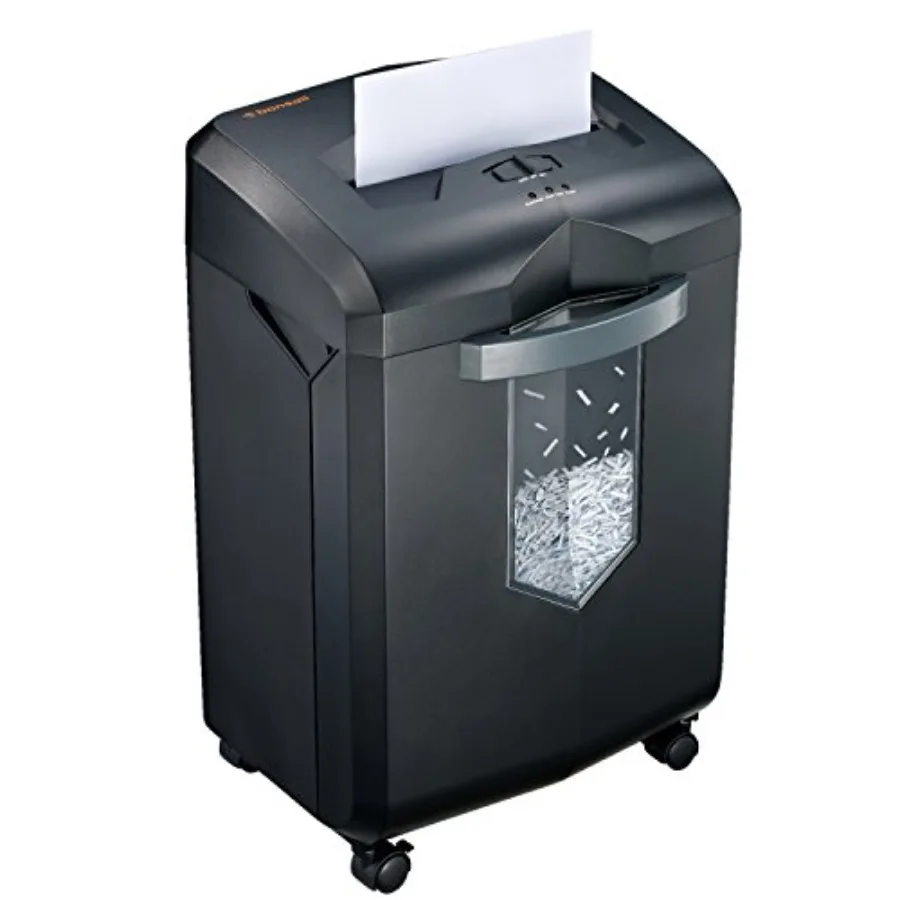 Office paper shredder, heavy-duty metal construction, black finish, 60-minute continuous run with 6-gallon pullout basket and 4
Office paper shredder, heavy-duty metal construction, black finish, 60-minute continuous run with 6-gallon pullout basket and 4