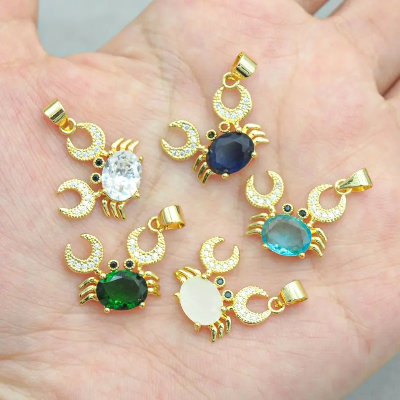 5Pcs Crab Charms Cubic Zirconia Copper Gold Color Approx 18.9x24.4mm Jewelry Special Gift For Women
5Pcs Crab Charms Cubic Zirconia Copper Gold Color Approx 18.9x24.4mm Jewelry Special Gift For Women