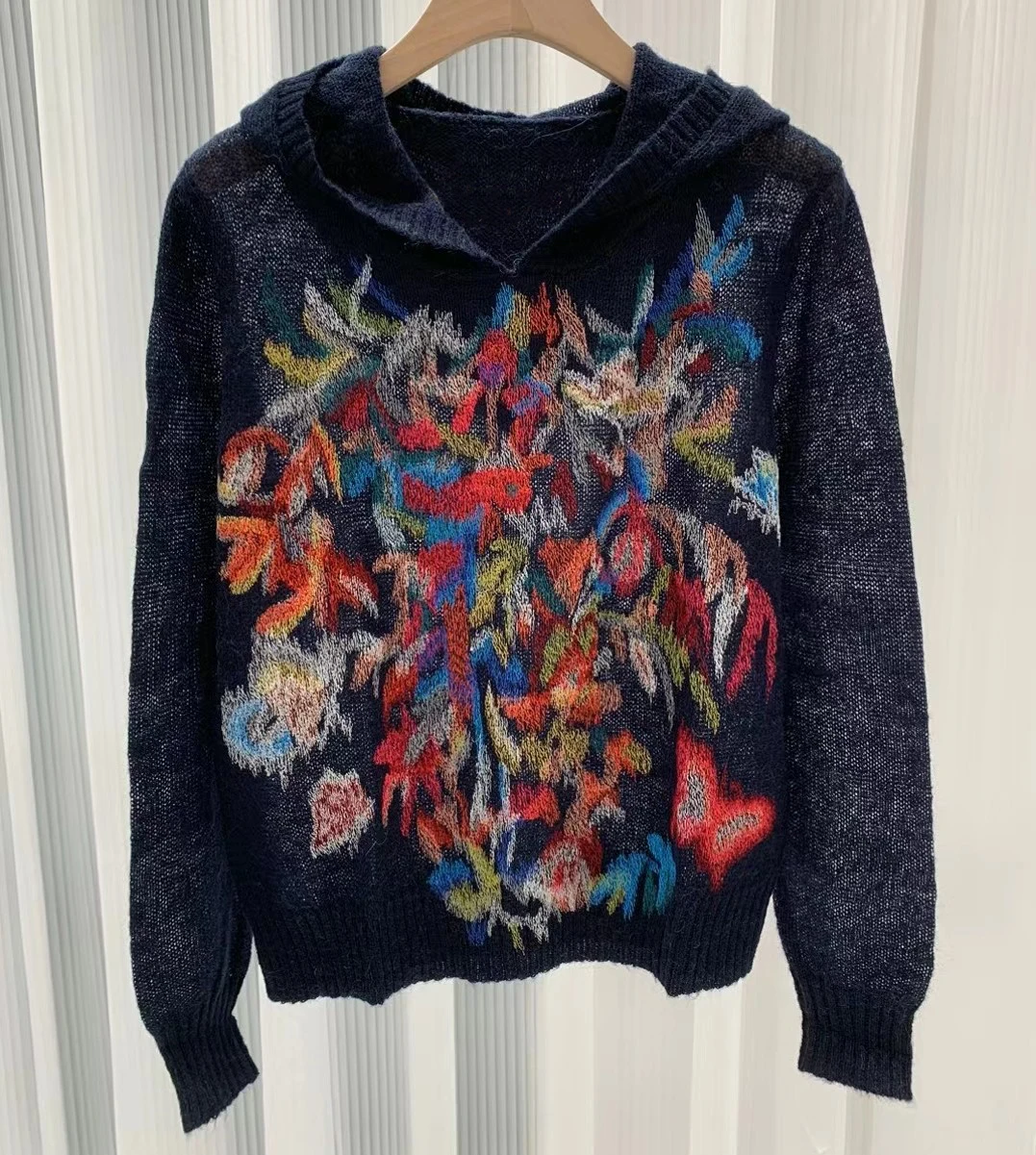 EVACANDIS Women Hooded Knitted Pullover Tops New Mohair Cashmere Blended Floral Butterfly Pattern Elegant Luxury Casual Sweater
EVACANDIS Women Hooded Knitted Pullover Tops New Mohair Cashmere Blended Floral Butterfly Pattern Elegant Luxury Casual Sweater