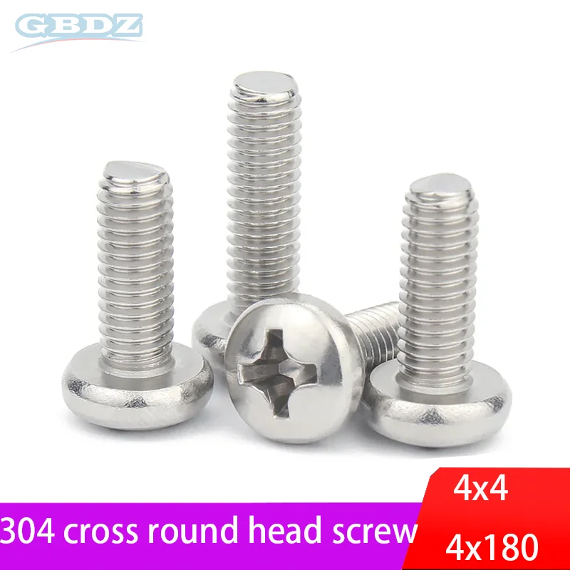 M4 Cross Round Head Stainless Steel Screw 304 Material 5/10/20/50/100 Piece Set For Industrial And Household Maintenance
M4 Cross Round Head Stainless Steel Screw 304 Material 5/10/20/50/100 Piece Set For Industrial And Household Maintenance