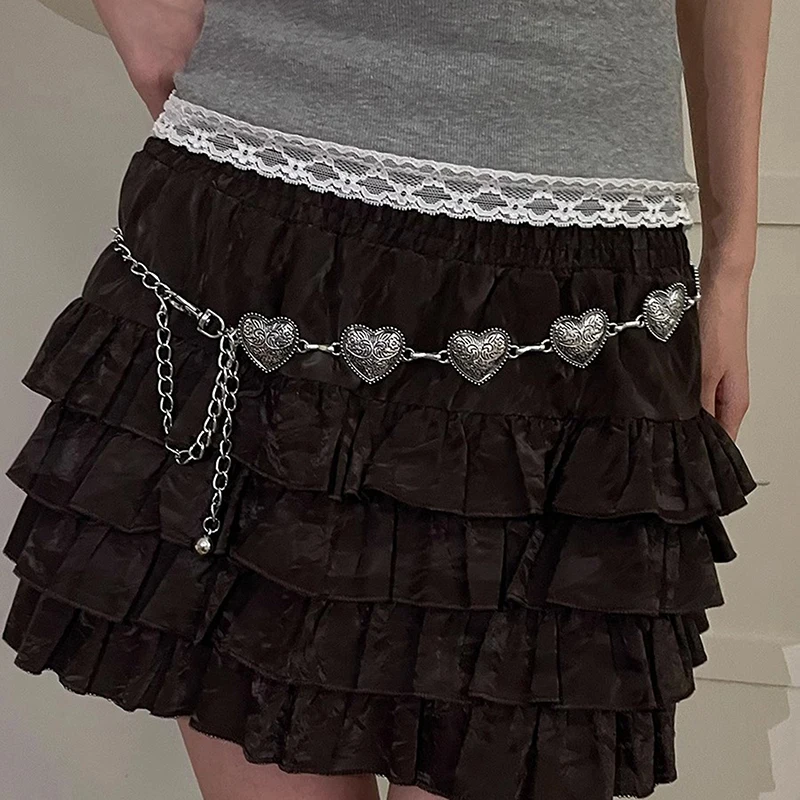 Fashion Punk Silver Heart Waist Chain Adjustable Female Belts High Quality Luxury Love Metal Dress Jeans Waistband Accessories
Fashion Punk Silver Heart Waist Chain Adjustable Female Belts High Quality Luxury Love Metal Dress Jeans Waistband Accessories
