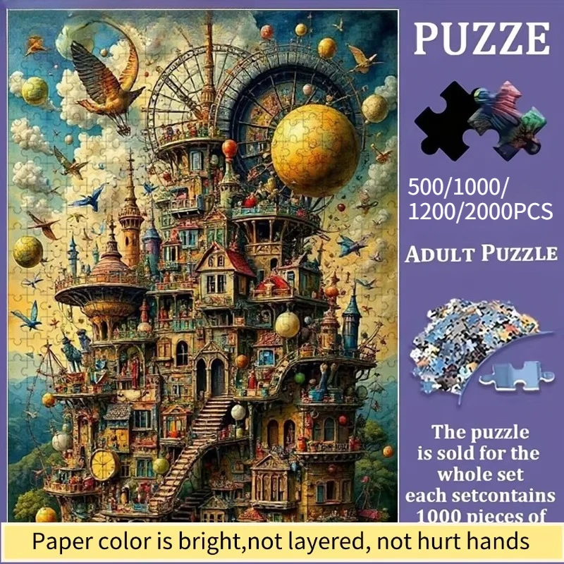 Colorful Whimsical Castle Jigsaw Puzzle Family Interaction & Fun Gift, Vibrant Abstract Design, Fantasy Architecture pattern
Colorful Whimsical Castle Jigsaw Puzzle Family Interaction & Fun Gift, Vibrant Abstract Design, Fantasy Architecture pattern