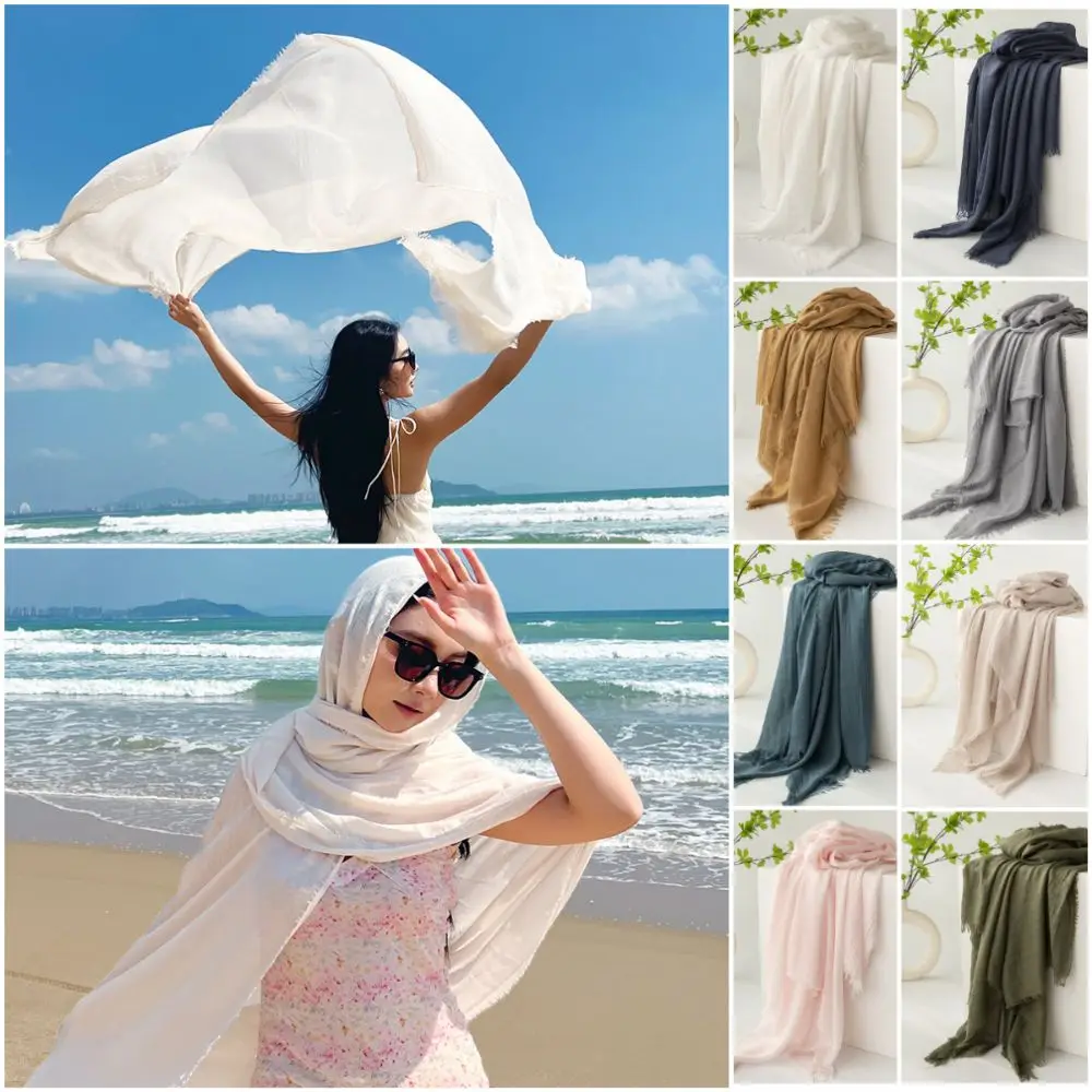 Chic Cotton Linen Scarf Wrap Solid Color Sun-proof Beach Silk Shawl Travel Thin Desert Scarves Women
Chic Cotton Linen Scarf Wrap Solid Color Sun-proof Beach Silk Shawl Travel Thin Desert Scarves Women