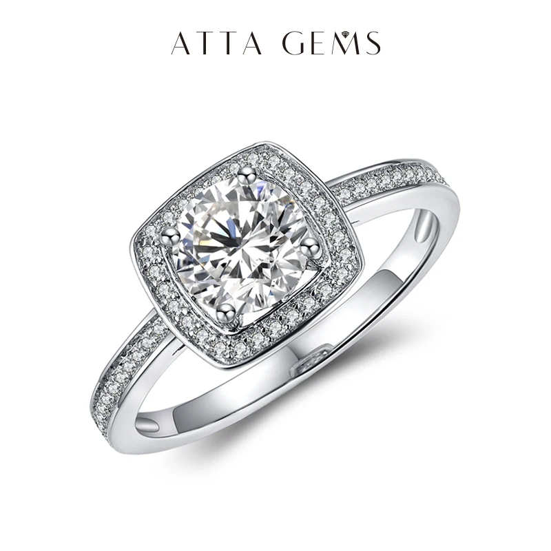 Attagems 100% 925 Sterling Silver Moissanite Ring 1.0ct D Color Moissanite Diamond Halo Engagement Rings For Women
Attagems 100% 925 Sterling Silver Moissanite Ring 1.0ct D Color Moissanite Diamond Halo Engagement Rings For Women