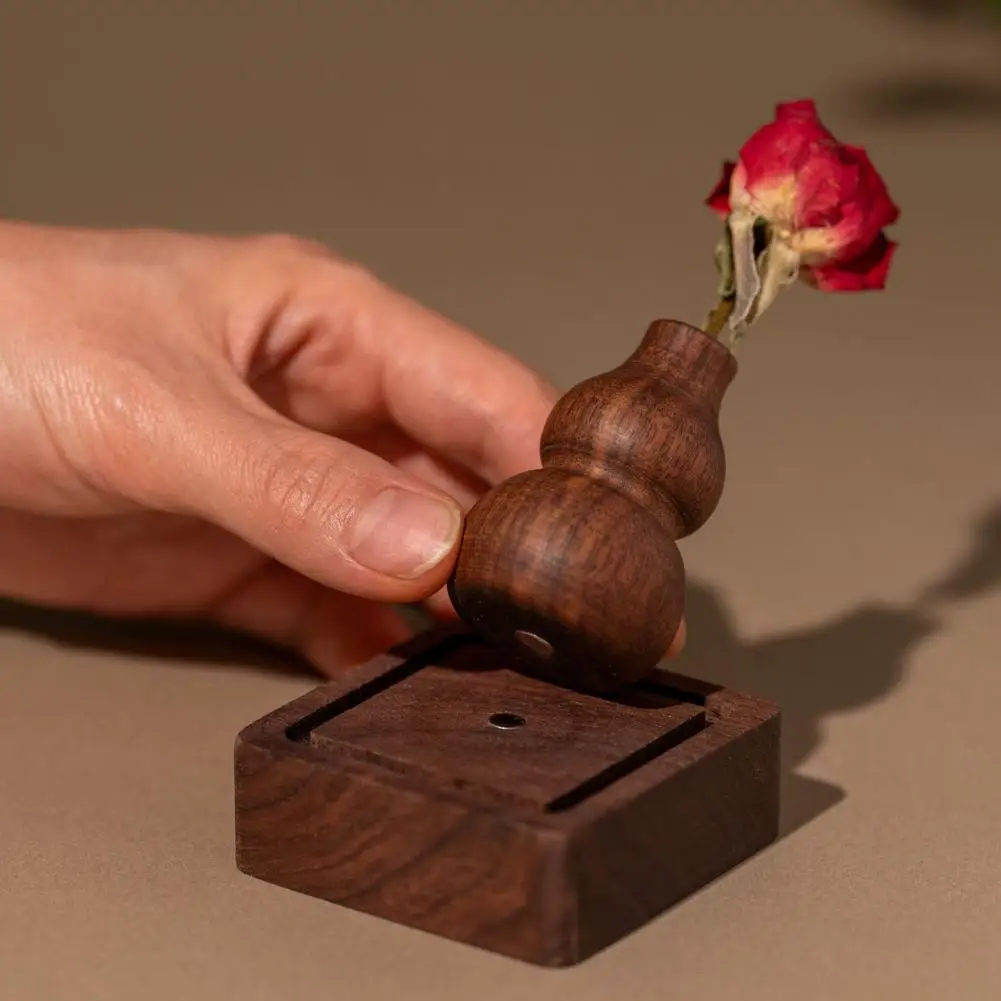 Wooden Ornament with Base Rustic Wooden Mini Gourd Vase Ornament Flower Holder Stand for Home Office Desk Decor Mini for Car
Wooden Ornament with Base Rustic Wooden Mini Gourd Vase Ornament Flower Holder Stand for Home Office Desk Decor Mini for Car