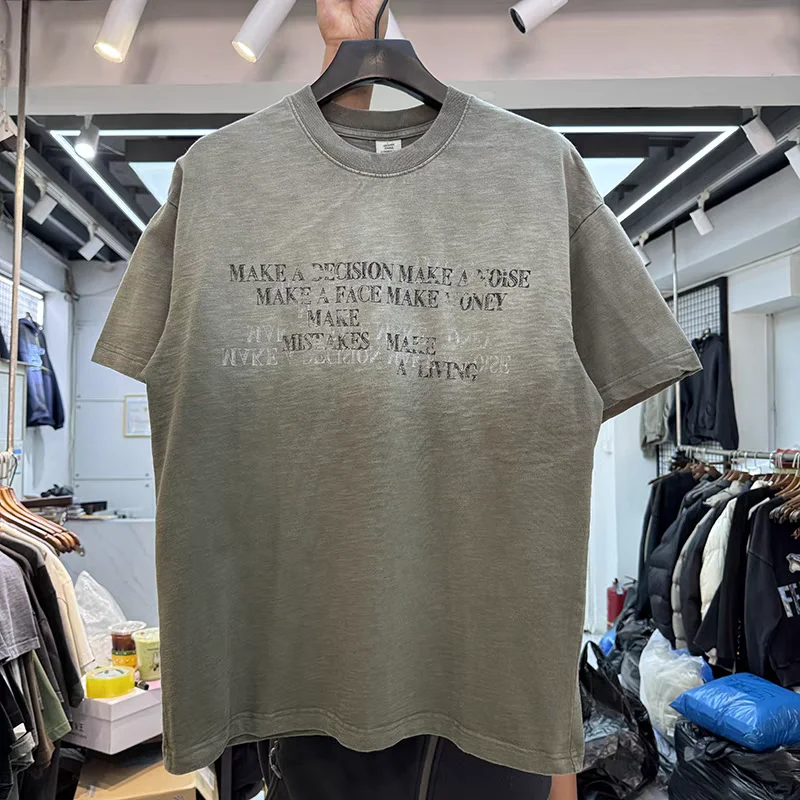 Washed to make old gradient English letter print T Shirt Men Women Oversized T-shirt Top Tees
Washed to make old gradient English letter print T Shirt Men Women Oversized T-shirt Top Tees