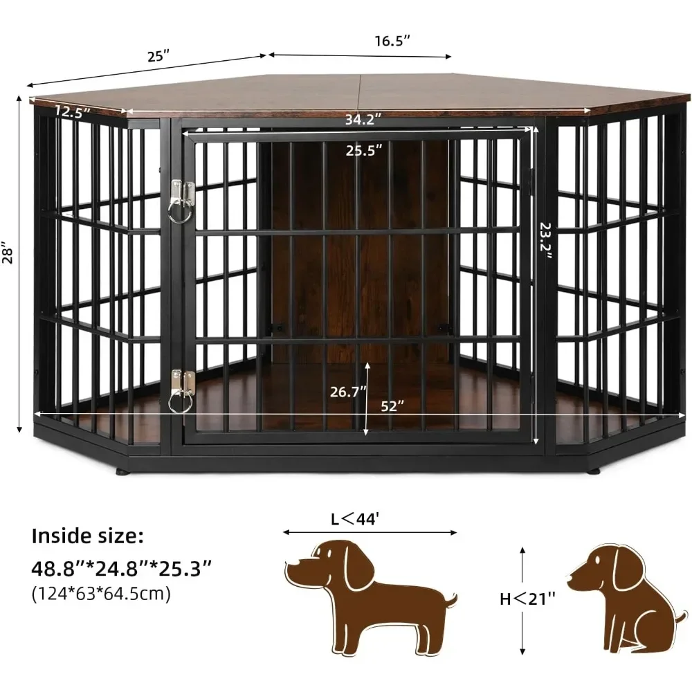 Hot-selling52 Inch Corner Dog Crate Furniture, Wooden Pet Kennel End Table for Large Dogs, Space-Saving Indoor Pet Crates Brown
Hot-selling52 Inch Corner Dog Crate Furniture, Wooden Pet Kennel End Table for Large Dogs, Space-Saving Indoor Pet Crates Brown