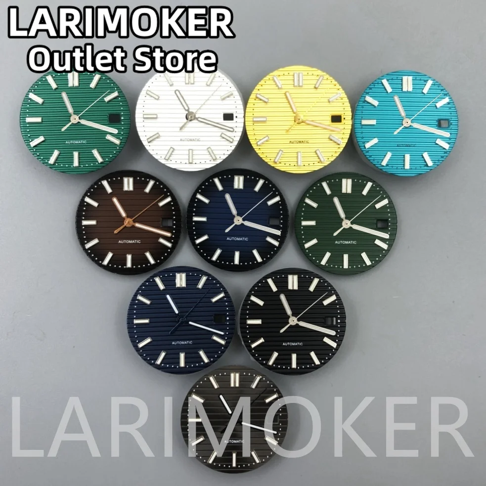 LARIMOKER Новинка 29,5 мм синие черные коричневые желтые серые зеленые часы циферблат зеленые стрелки светящиеся подходит для движения NH35
LARIMOKER Новинка 29,5 мм синие черные коричневые желтые серые зеленые часы циферблат зеленые стрелки светящиеся подходит для движения NH35