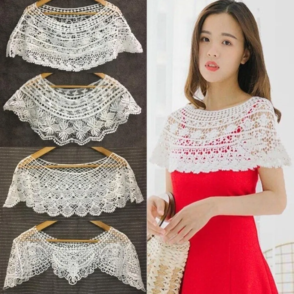 Bridal Shawl Hollow Out Lace Shawl Poncho Elegant French Style Evening Dress Shawl Thin Retro Fake Collar Women
Bridal Shawl Hollow Out Lace Shawl Poncho Elegant French Style Evening Dress Shawl Thin Retro Fake Collar Women