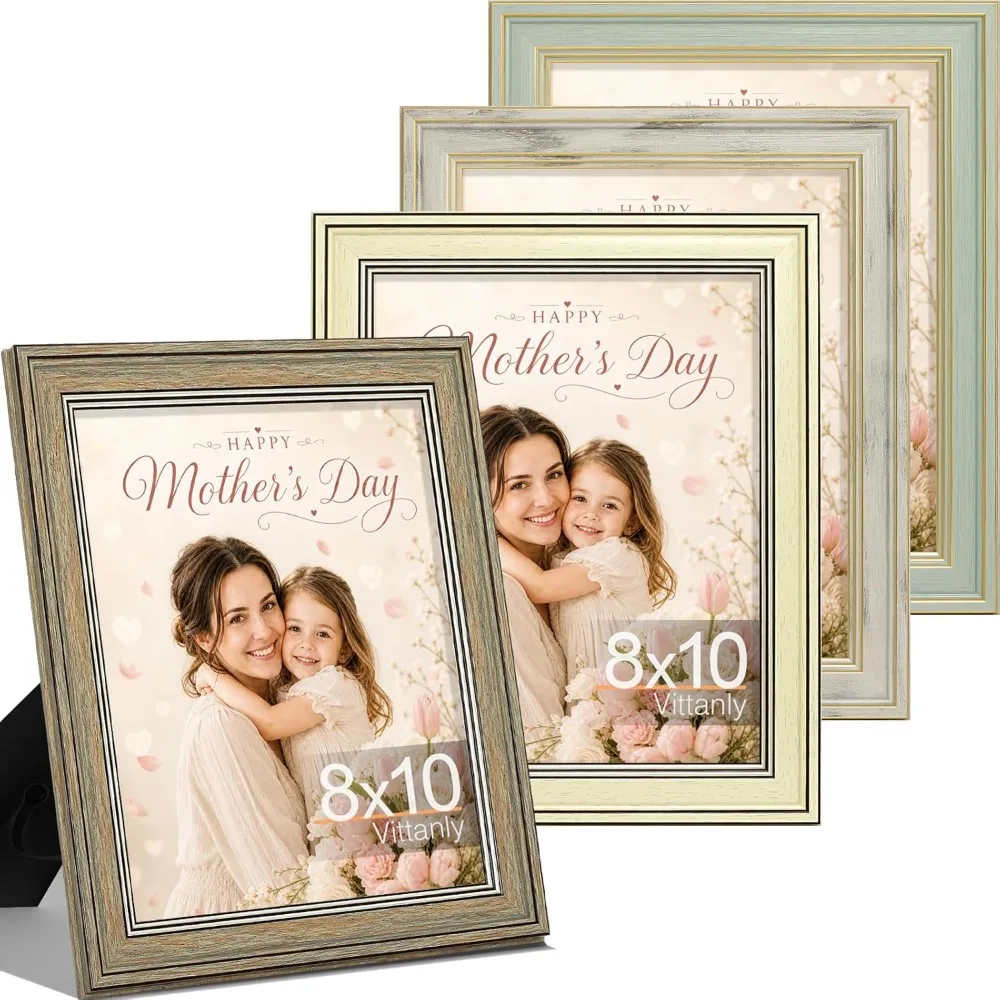 Set of Four Vintage 8x10 Frames for Wall or Tabletop Display 5x7 with Mat Rustic Farmhouse Decor Multicolour
Set of Four Vintage 8x10 Frames for Wall or Tabletop Display 5x7 with Mat Rustic Farmhouse Decor Multicolour