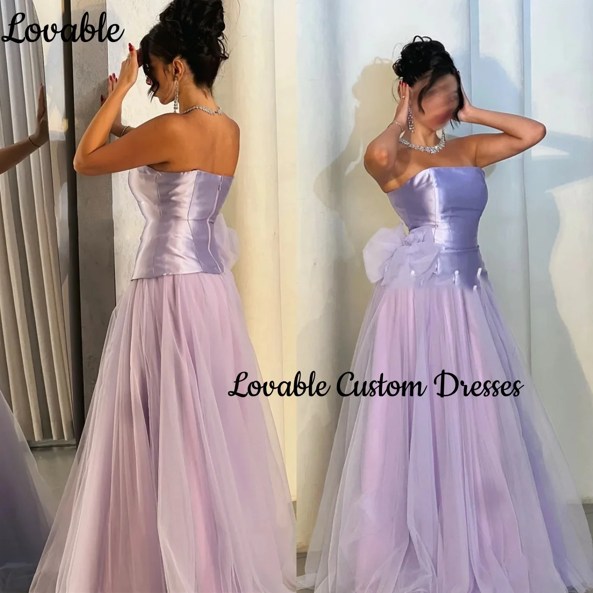 Lilac Ruffle Customize A-Line Strapless Floor-Length Luxury Evening Dresses Zipper Up Sleeveless Tulle Wedding Party Dress
Lilac Ruffle Customize A-Line Strapless Floor-Length Luxury Evening Dresses Zipper Up Sleeveless Tulle Wedding Party Dress