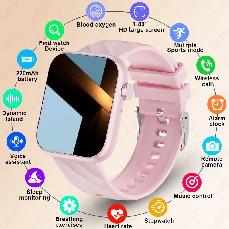 LIGE Smart Watch Women Men Custom Dial Voice Assistant Bluetooth Call Smartwatch Health Heart Rate Monitor Sport Smart Watches
LIGE Smart Watch Women Men Custom Dial Voice Assistant Bluetooth Call Smartwatch Health Heart Rate Monitor Sport Smart Watches