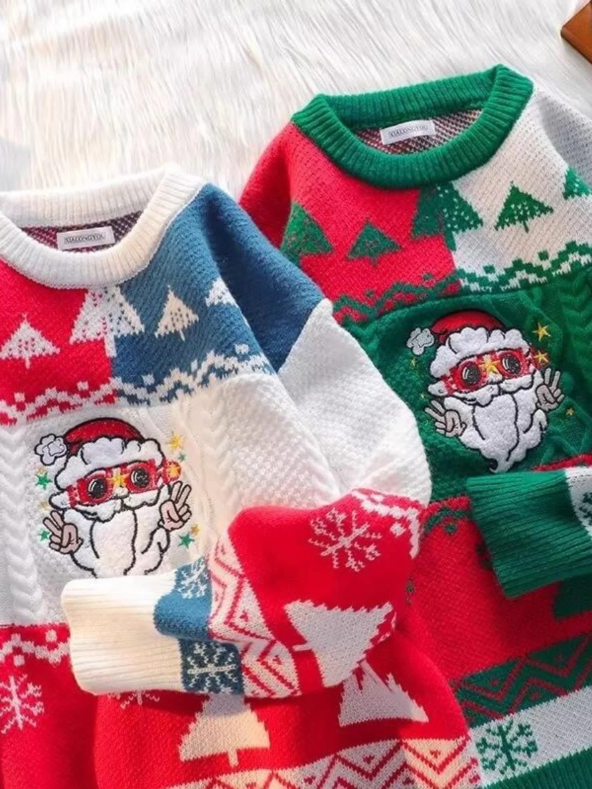 Christmas Theme Casual Loose Knitted Sweater for Couples Women's Style American Retro Lazy Fashion Autumn Winter Coat
Christmas Theme Casual Loose Knitted Sweater for Couples Women's Style American Retro Lazy Fashion Autumn Winter Coat