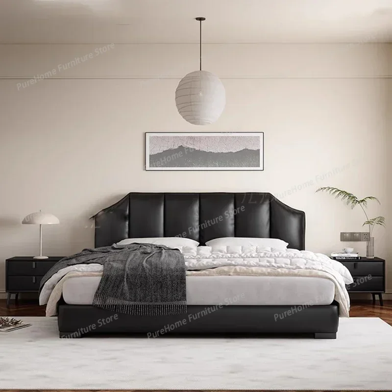 Retro Simple Double Bed Black Upholstered Italian Bedding Double Bed Twin Hotel Camas Moderrnas Inteligentes Home Furniture
Retro Simple Double Bed Black Upholstered Italian Bedding Double Bed Twin Hotel Camas Moderrnas Inteligentes Home Furniture