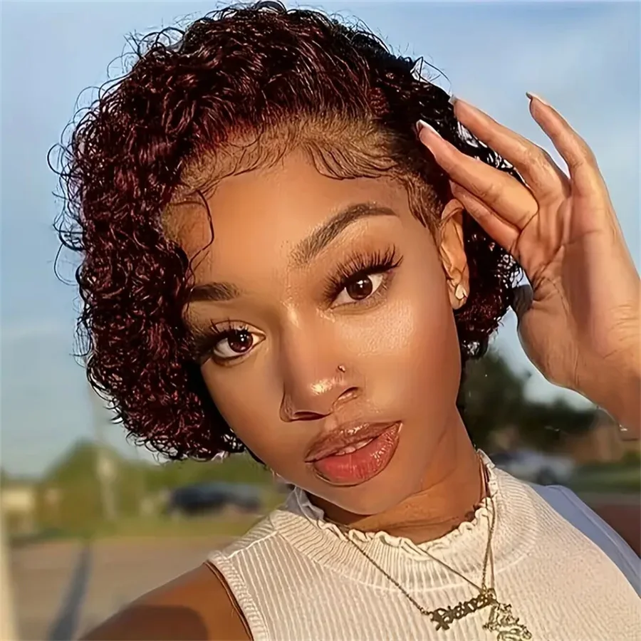 Curly Short 13×1 T part Transparent Lace 99Jcolor Human Hair remy Wigs For Women 180% Density Pixie Cut Wig 6inch
Curly Short 13×1 T part Transparent Lace 99Jcolor Human Hair remy Wigs For Women 180% Density Pixie Cut Wig 6inch