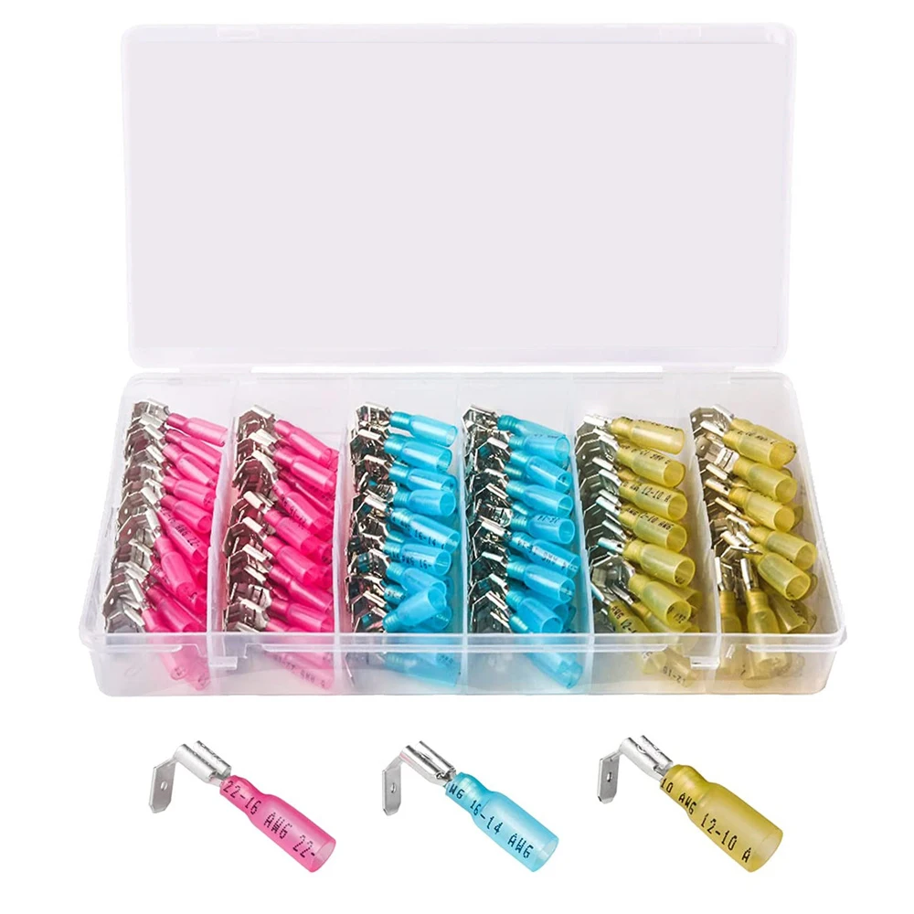 140 шт. термоусадочные лопаточные соединители 22-16/16-14/12-10 AWG, электрические быстроразъемные обжимные соединители для сращивания проводов, комплект
140 шт. термоусадочные лопаточные соединители 22-16/16-14/12-10 AWG, электрические быстроразъемные обжимные соединители для сращивания проводов, комплект