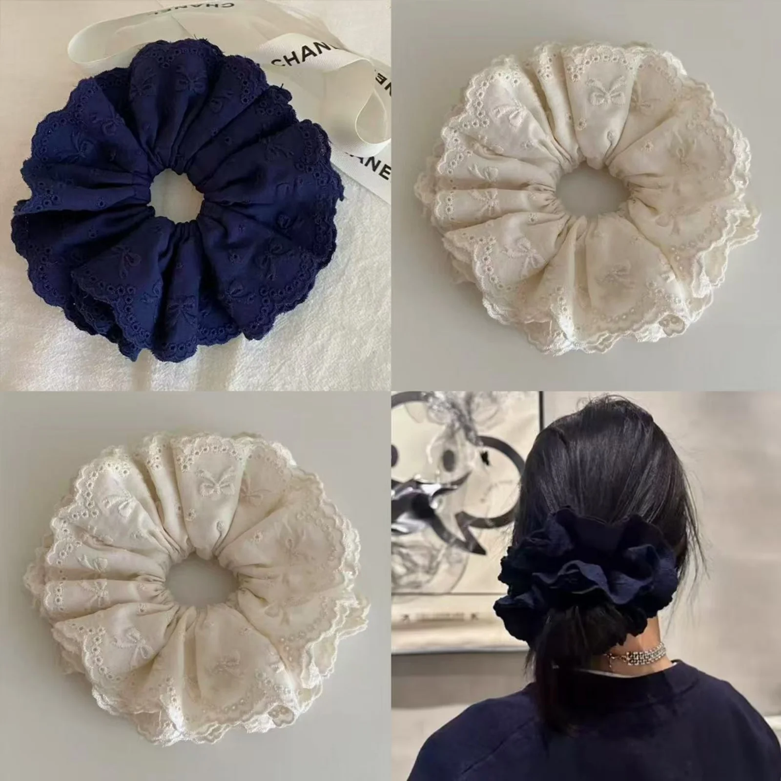 1PC Korean Niche Ballet - Style Navy Blue Bow Cotton Embroidered Chunky Hair Scrunchie, High - End Retro Hair Accessory Hair Tie
1PC Korean Niche Ballet - Style Navy Blue Bow Cotton Embroidered Chunky Hair Scrunchie, High - End Retro Hair Accessory Hair Tie