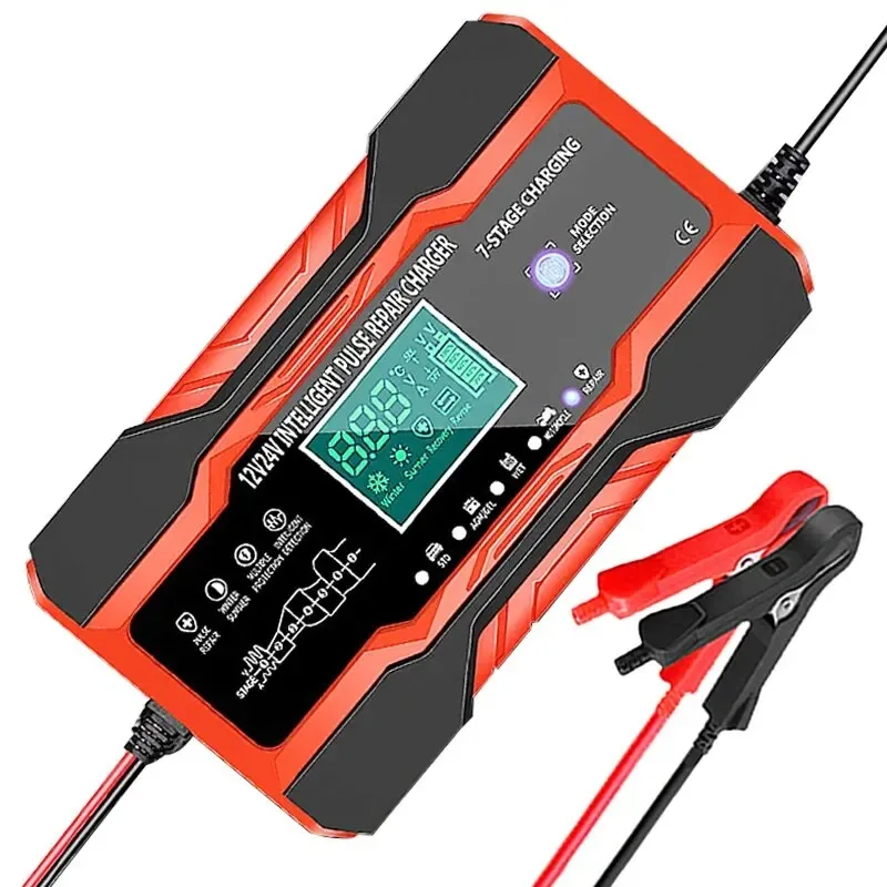 12V-24V Car Battery-Charger Full Automatic 12V 10A Digital Car Battery Charger Pulse Repair for AGM GEL WET Lead Acid
12V-24V Car Battery-Charger Full Automatic 12V 10A Digital Car Battery Charger Pulse Repair for AGM GEL WET Lead Acid