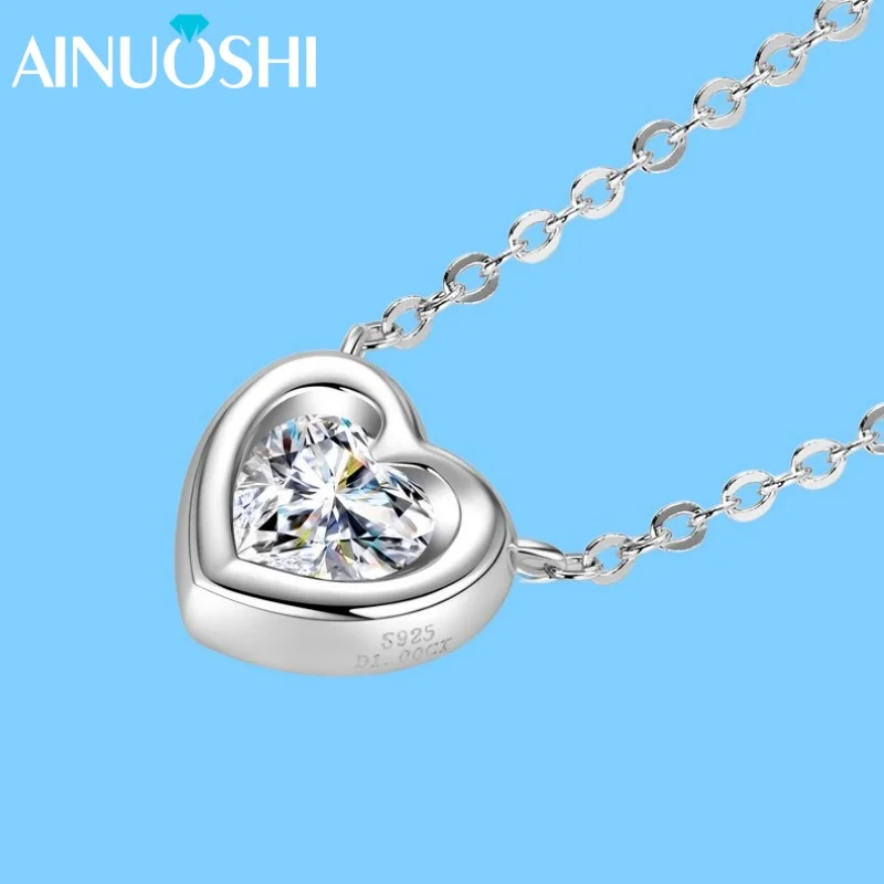 AINUOSHI Новое ожерелье с муассанитом D1.00CT для женщин, ожерелье из стерлингового серебра 925 пробы с подвеской в виде сердца, женские украшения, рождественские подарки
AINUOSHI Новое ожерелье с муассанитом D1.00CT для женщин, ожерелье из стерлингового серебра 925 пробы с подвеской в виде сердца, женские украшения, рождественские подарки