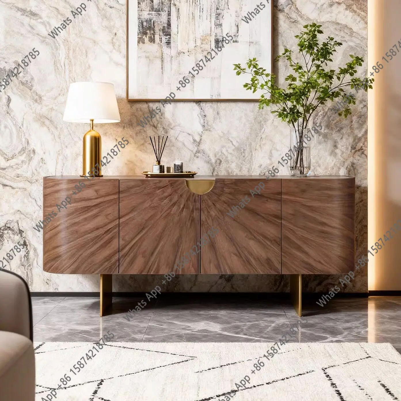Italian light luxury walnut veneer home entrance entrance cabinet medieval dining side cabinet villa living room decoration
Italian light luxury walnut veneer home entrance entrance cabinet medieval dining side cabinet villa living room decoration