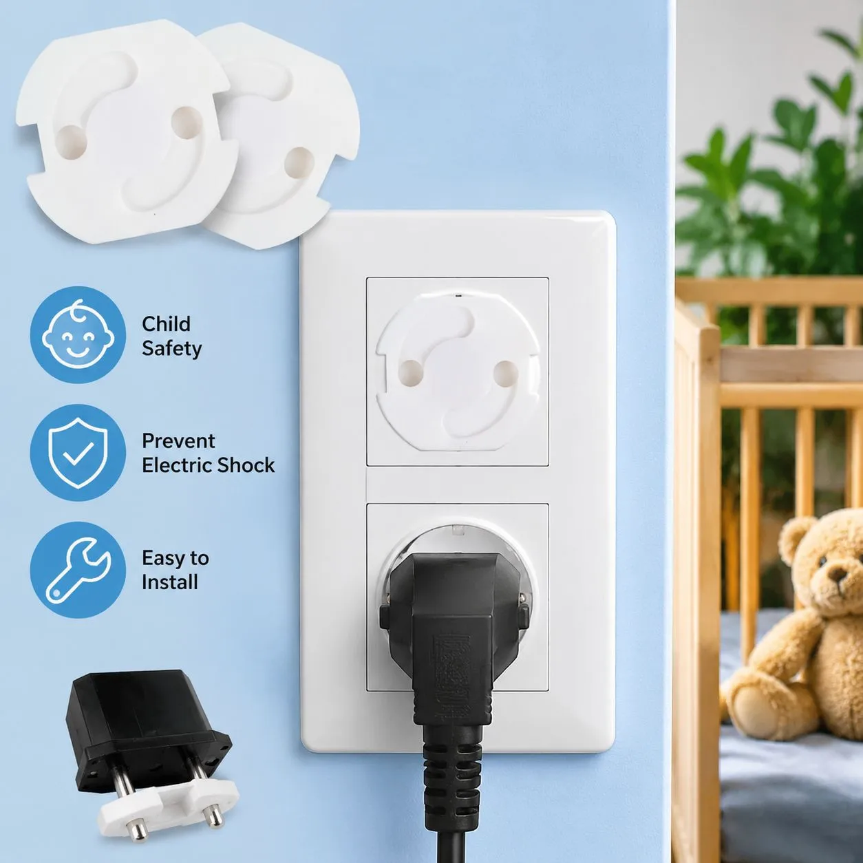 Safety Socket Covers 10pcs Electrical Plastic Outlet Protectors Safe Socket Security Protection
Safety Socket Covers 10pcs Electrical Plastic Outlet Protectors Safe Socket Security Protection