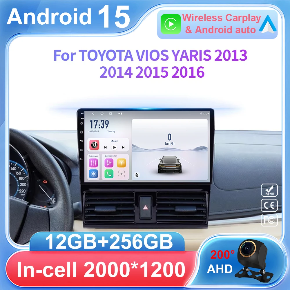 Автомобильный радиоприемник Android 15 для Toyota Yaris Vios 2014 2015 2016, стереопривод, мультимедийный плеер, GPS-навигация BT Carplay Android Auto
Автомобильный радиоприемник Android 15 для Toyota Yaris Vios 2014 2015 2016, стереопривод, мультимедийный плеер, GPS-навигация BT Carplay Android Auto