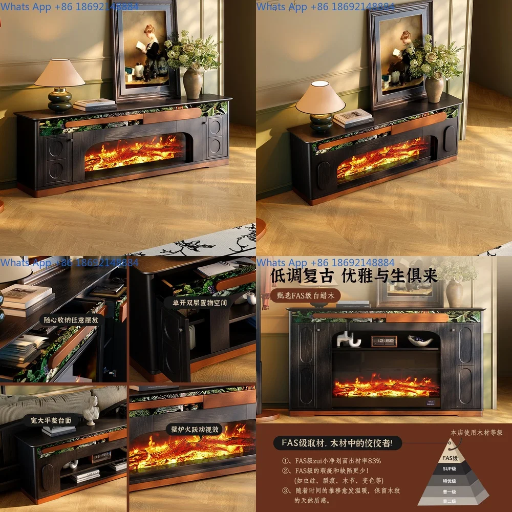 Wood Burning Fireplace Cabinet French Vintage Style Living Room Electric Faux Flame Decor TV Stand Combo
Wood Burning Fireplace Cabinet French Vintage Style Living Room Electric Faux Flame Decor TV Stand Combo