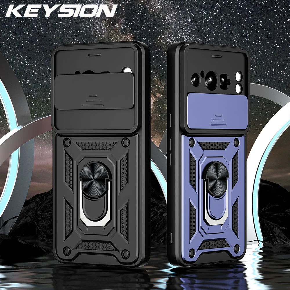 KEYSION Shockproof Armor Case for Google Pixel 8 Pro Slide Camera Lens Protection Ring Stand Phone Cover for Google Pixel 6 Pro
KEYSION Shockproof Armor Case for Google Pixel 8 Pro Slide Camera Lens Protection Ring Stand Phone Cover for Google Pixel 6 Pro