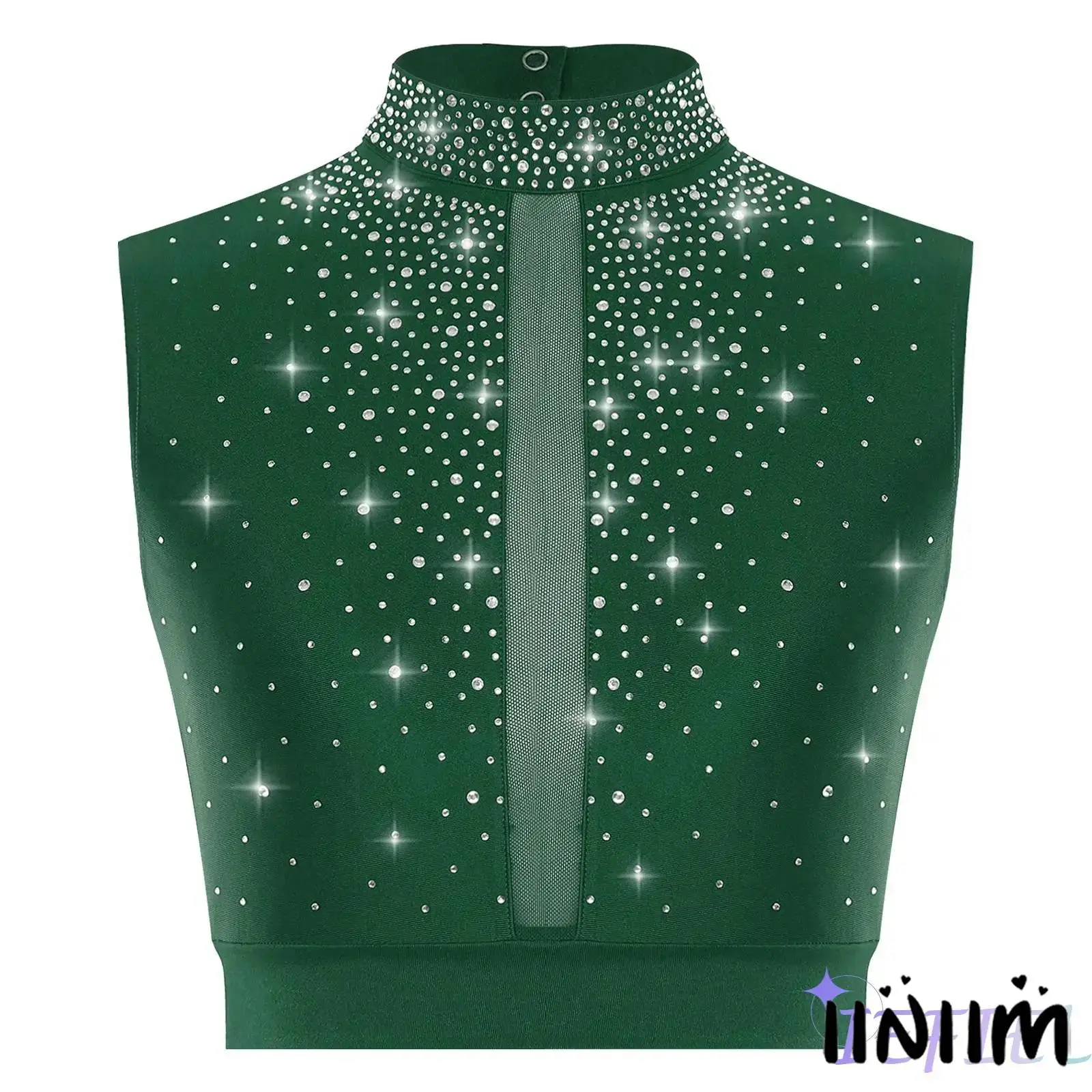 Women Lyrical Ballet Latin Dance Costume Sleeveless Keyhole Back Shiny Rhinestones Crop Top Ballroom Figure Skating Dancewear
Women Lyrical Ballet Latin Dance Costume Sleeveless Keyhole Back Shiny Rhinestones Crop Top Ballroom Figure Skating Dancewear