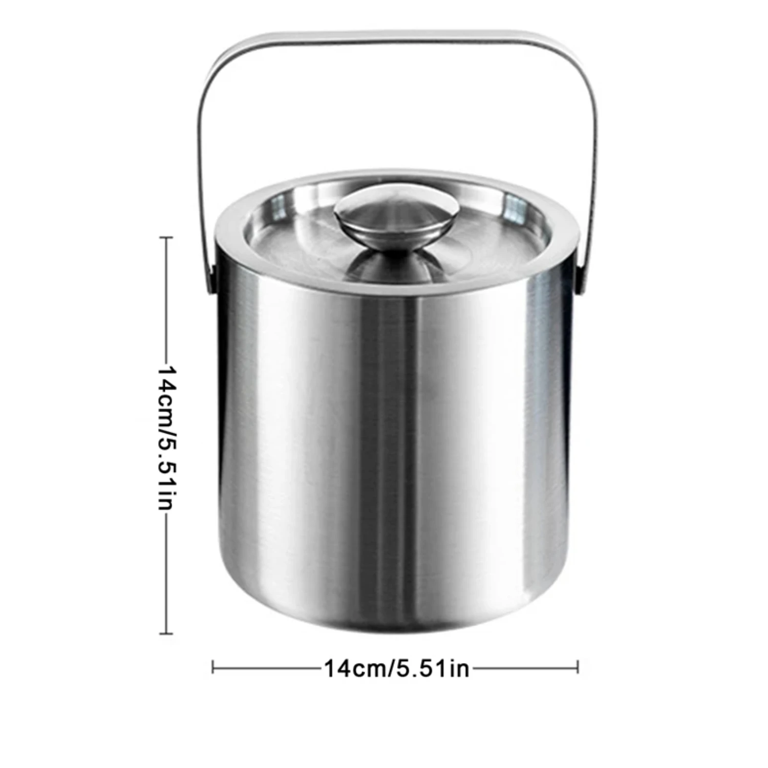 Portable Double-Walled 1.3L Ice Bucket Stainless Steel Outdoor Ice Container Wine/Drinking/Beer Cooler Party
Portable Double-Walled 1.3L Ice Bucket Stainless Steel Outdoor Ice Container Wine/Drinking/Beer Cooler Party