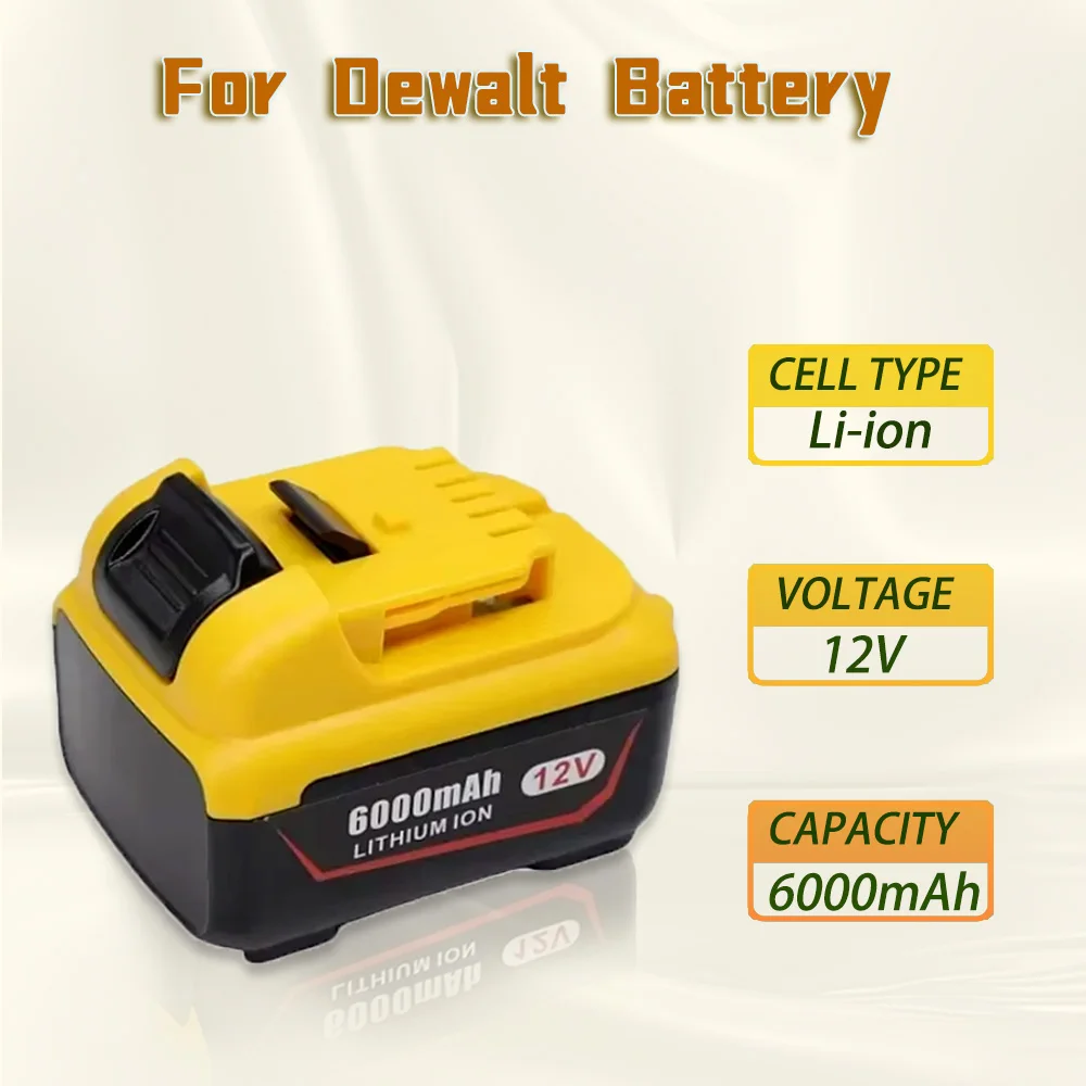 High capacity 12V 6.0Ah Lithium-ion Battery pack for Dewalt DCB123 DCB125 DCB124 DCB122 DCD710 Power Tools Battery
High capacity 12V 6.0Ah Lithium-ion Battery pack for Dewalt DCB123 DCB125 DCB124 DCB122 DCD710 Power Tools Battery