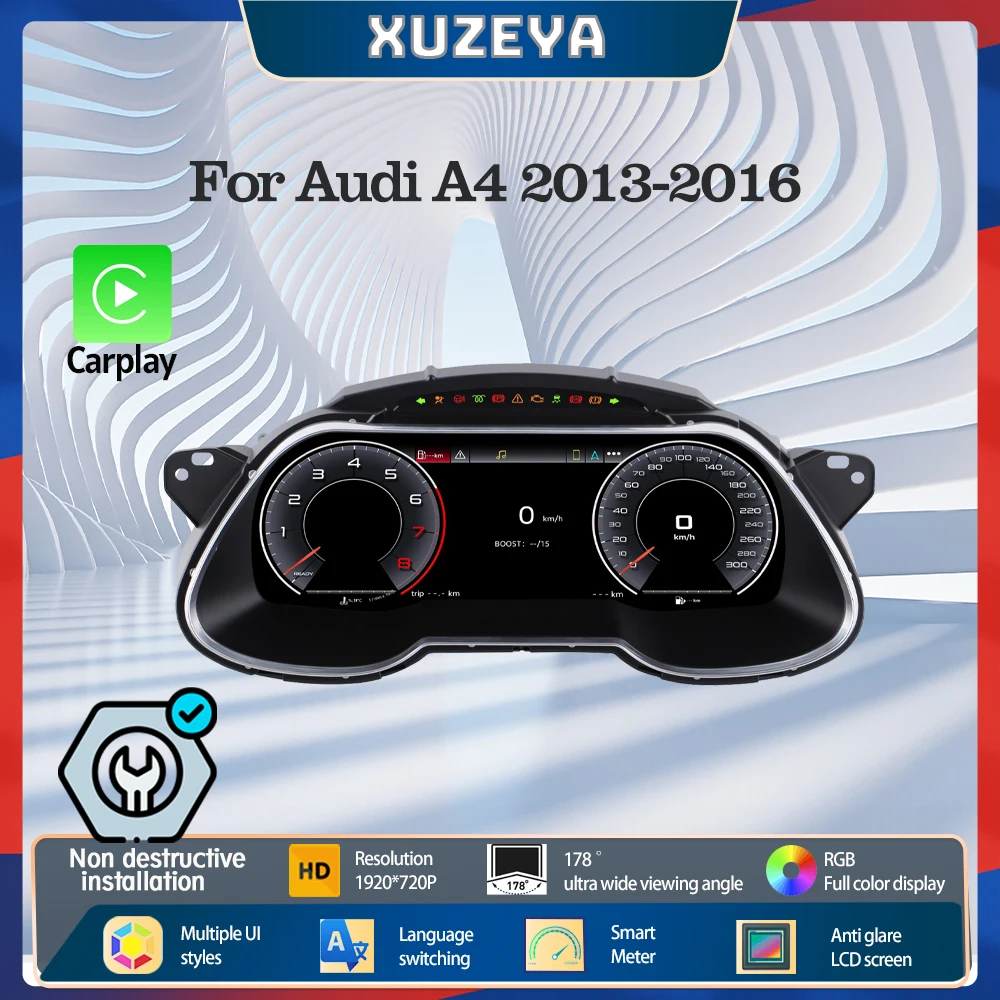 12.3'' Digital Dashboard For Audi A4 2013-2016 Years Dashboard LCD Panel Speedometer Virtual Cockpit Instrument
12.3'' Digital Dashboard For Audi A4 2013-2016 Years Dashboard LCD Panel Speedometer Virtual Cockpit Instrument