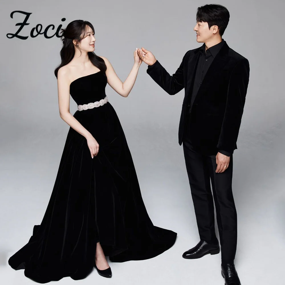 Zoci Vintage Velvet Black Korea Evening Dresses Sleeveless Beads Belt Performance Dress Customized Photo Shoot Formal Party Gown
Zoci Vintage Velvet Black Korea Evening Dresses Sleeveless Beads Belt Performance Dress Customized Photo Shoot Formal Party Gown