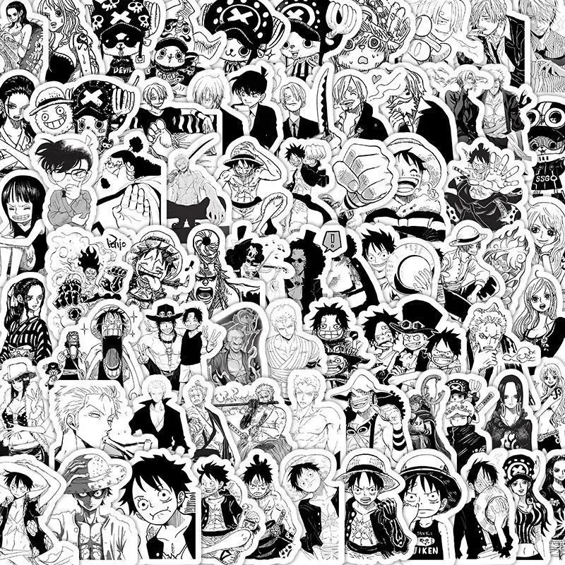 206 шт. черно-белых наклеек One Piece: мультяшные персонажи аниме Луффи и Зоро для украшения телефонов и ежедневников
206 шт. черно-белых наклеек One Piece: мультяшные персонажи аниме Луффи и Зоро для украшения телефонов и ежедневников