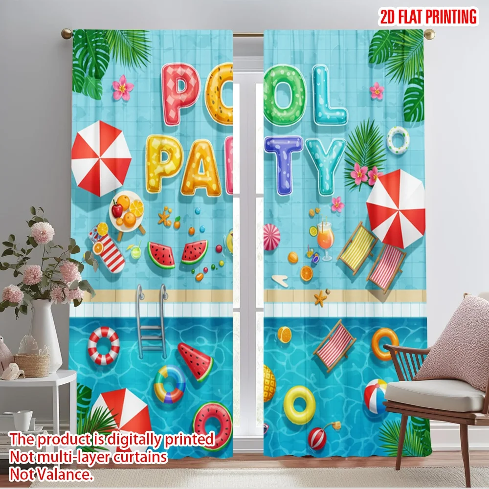 2pcs 2D flat printing Window Drapes Pool Party Summer Fun Time 100% Polyester Without Electricity Holiday Decorations Use for
2pcs 2D flat printing Window Drapes Pool Party Summer Fun Time 100% Polyester Without Electricity Holiday Decorations Use for