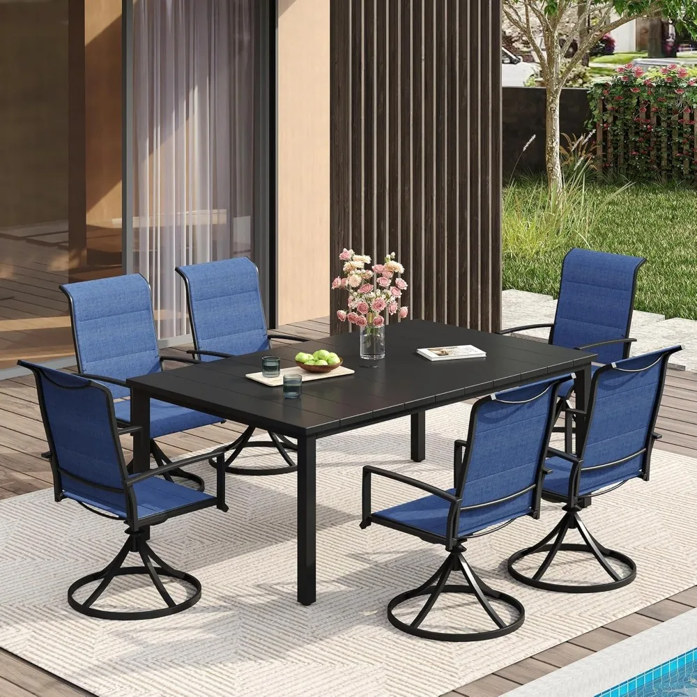 Rectangle Patio Dining Table for 6, Outdoor Dining Table with Umbrella Hole, All Weather 6 Person Metal Patio Table
Rectangle Patio Dining Table for 6, Outdoor Dining Table with Umbrella Hole, All Weather 6 Person Metal Patio Table