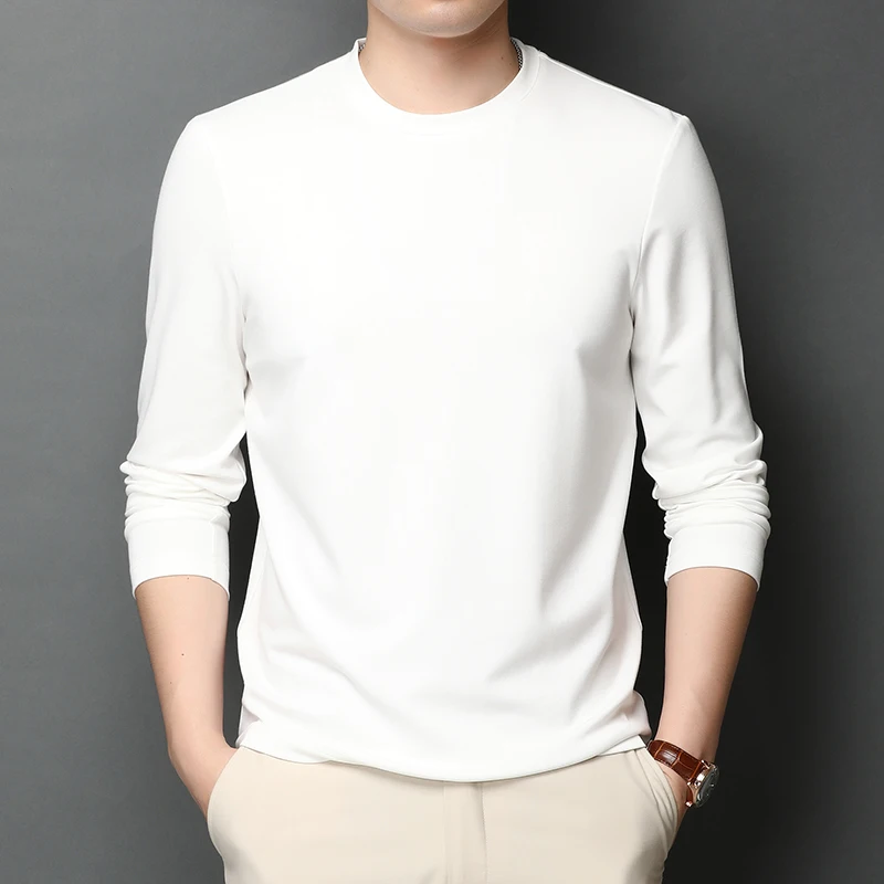 New Cashmere round collar Men's T-shirts Luxury Long Sleeve Solid Color Casual Male T-shirts Simple Classical Man Tees 3XL
New Cashmere round collar Men's T-shirts Luxury Long Sleeve Solid Color Casual Male T-shirts Simple Classical Man Tees 3XL