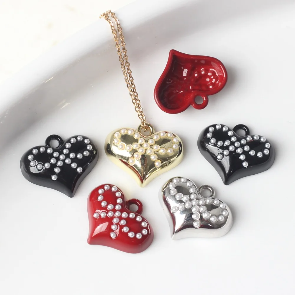 10Pcs/pack Simple Alloy Spray Painted Pearl Inlaid Heart-shaped Pendant DIY Bracelets Necklaces Jewelry Accessories
10Pcs/pack Simple Alloy Spray Painted Pearl Inlaid Heart-shaped Pendant DIY Bracelets Necklaces Jewelry Accessories