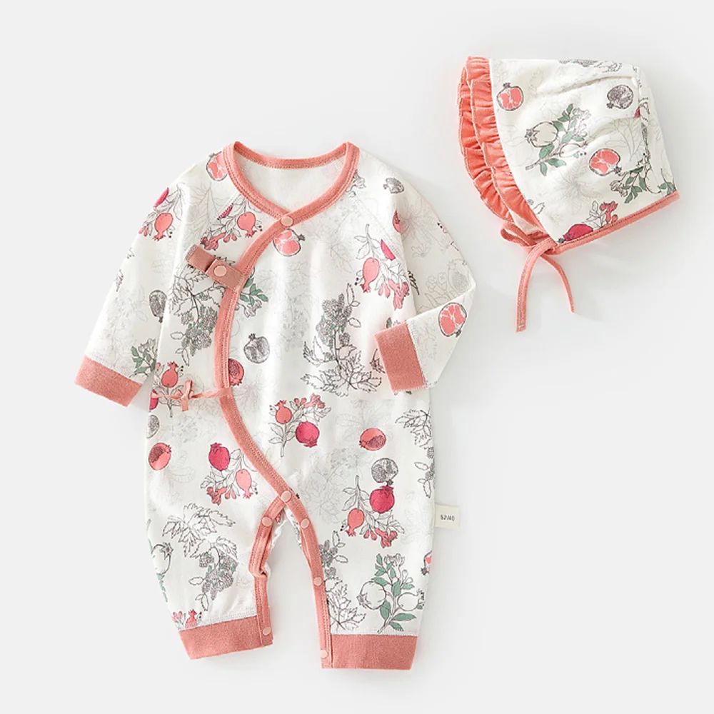 Newborn Seamless Cotton Romper Spring Autumn Unisex Baby Clothes 0 6 Months Soft Breathable Infant Romper with Free Hat
Newborn Seamless Cotton Romper Spring Autumn Unisex Baby Clothes 0 6 Months Soft Breathable Infant Romper with Free Hat