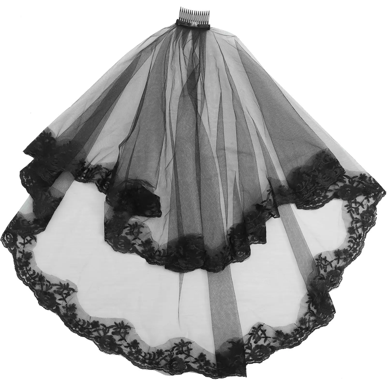 Elegant Black Bridal Veil Women Wedding Hair Accessories Halloween Lace Mantilla Vintage Tulle For Bride Bridesmaid Photo Props
Elegant Black Bridal Veil Women Wedding Hair Accessories Halloween Lace Mantilla Vintage Tulle For Bride Bridesmaid Photo Props