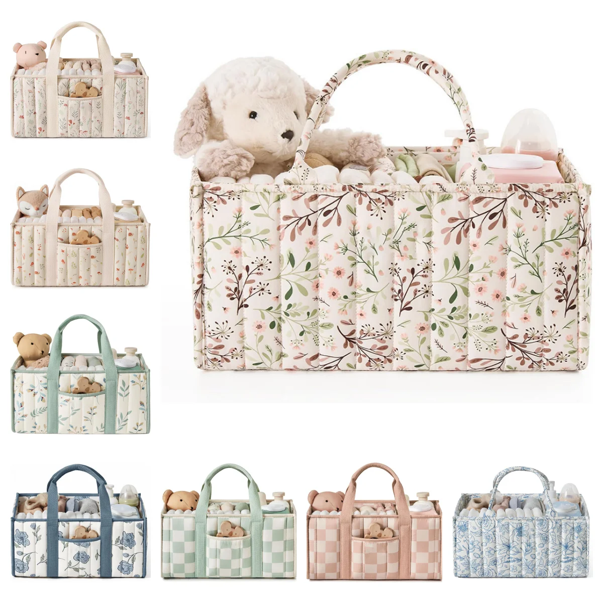 Blissful Diary Floral Diaper Caddy Organizer Stylish Nursery Storage Basket, Gift for Baby Shower, Newborn Essentials Peony Blue
Blissful Diary Floral Diaper Caddy Organizer Stylish Nursery Storage Basket, Gift for Baby Shower, Newborn Essentials Peony Blue