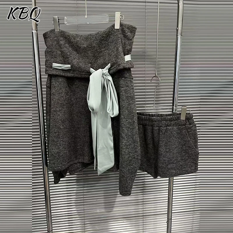 KBQ Элегантные комплекты из двух предметов для женщин, свитер с открытыми плечами и рукавами, короткие брюки с высокой талией, шикарный комплект, женская мода
KBQ Элегантные комплекты из двух предметов для женщин, свитер с открытыми плечами и рукавами, короткие брюки с высокой талией, шикарный комплект, женская мода