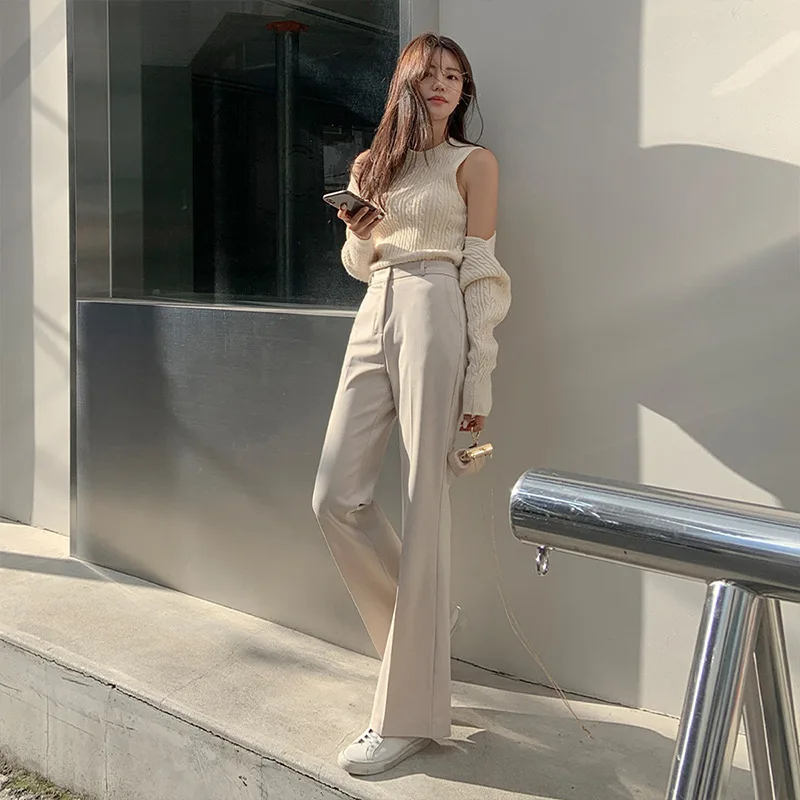 Beige Bell-Bottom Pants Women's High Waist Slimming 2023 Spring and Summer New Elegant Straight Bootcut Pants Casual Suit Pants
Beige Bell-Bottom Pants Women's High Waist Slimming 2023 Spring and Summer New Elegant Straight Bootcut Pants Casual Suit Pants