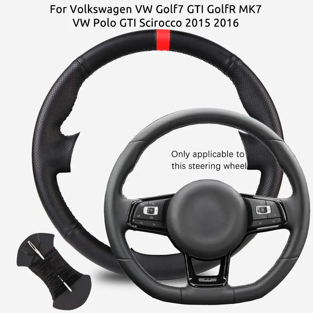 For Volkswagen VW Golf7 GTI GolfR MK7 VW Polo GTI Scirocco 2015 2016 Custom Fit Microfiber Leather Car Steering Wheel Cover
For Volkswagen VW Golf7 GTI GolfR MK7 VW Polo GTI Scirocco 2015 2016 Custom Fit Microfiber Leather Car Steering Wheel Cover