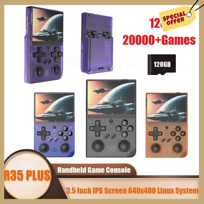 R35plus Retro Video Game Console 128G 20,000+Games 3.5In IPS Screen Handheld Game Console Linux System For GBA PSP PS1-WMAN
R35plus Retro Video Game Console 128G 20,000+Games 3.5In IPS Screen Handheld Game Console Linux System For GBA PSP PS1-WMAN