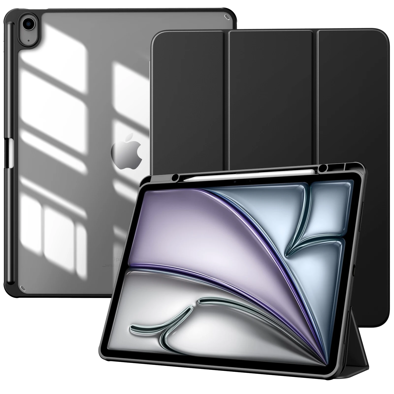 Case for New iPad Air 13 inch (M2) 2024 with Pencil Holder, Slim Stand Protective Cover with Clear Transparent Back Shell
Case for New iPad Air 13 inch (M2) 2024 with Pencil Holder, Slim Stand Protective Cover with Clear Transparent Back Shell