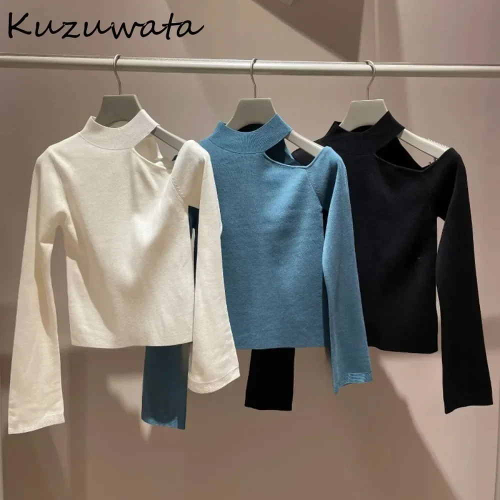 Kuzuwata Unique England Style O Neck Flare Sleeve Mujer Knit Off Shoulder Pure Desire Undershirt Japan Sweet Sexy All-match Tops
Kuzuwata Unique England Style O Neck Flare Sleeve Mujer Knit Off Shoulder Pure Desire Undershirt Japan Sweet Sexy All-match Tops