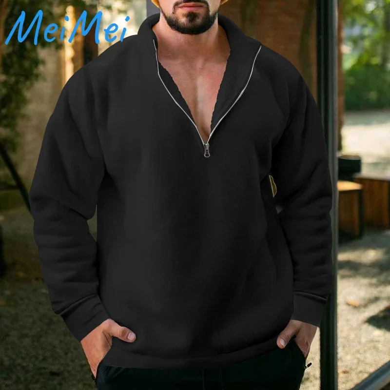 Winter Loose Plus Velvet Stand-up Collar Pullover Autumn Solid Color Half-chain Sweater Men New All-match Multicolor Sweatshirt
Winter Loose Plus Velvet Stand-up Collar Pullover Autumn Solid Color Half-chain Sweater Men New All-match Multicolor Sweatshirt